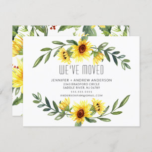 Cheerful Sunflowers Moving Announcement