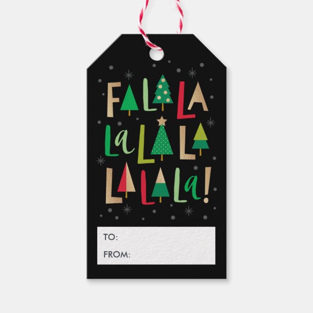 Cheerful Trees Christmas Gift Tags (Front)