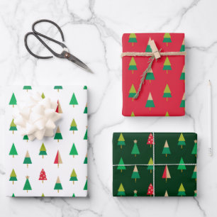 Cheerful Trees Christmas Gift Wrapping Paper