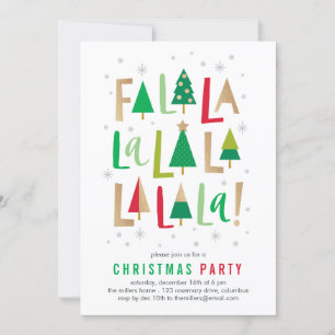 Cheerful Trees Christmas Holiday Party Invitation