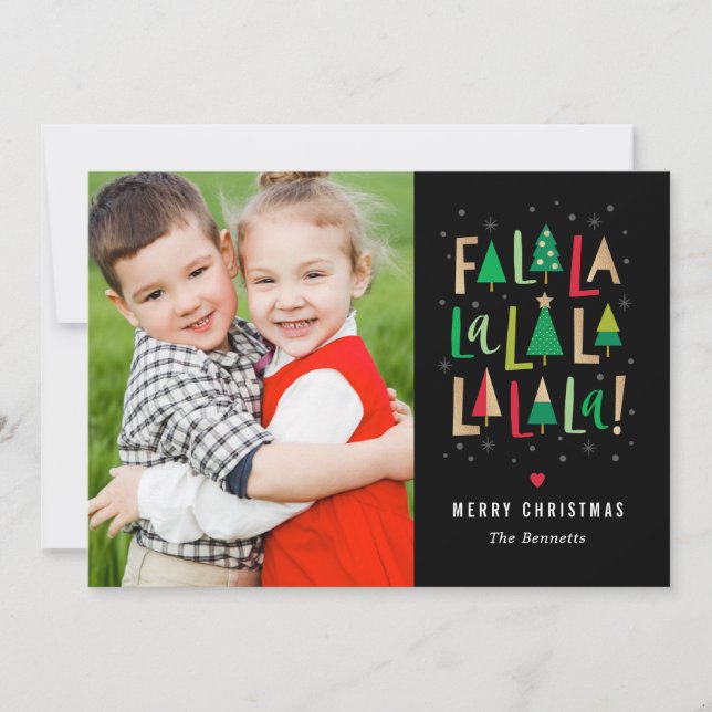 Cheerful Trees EDITABLE COLOR Holiday Card (Front)