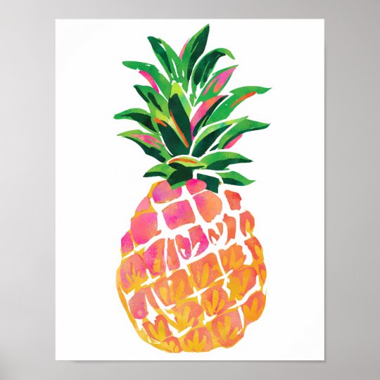 Cheerful Tropical Pineapple Poster - 11