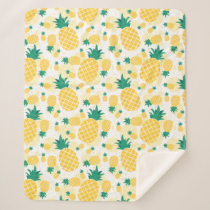 Cheerful Tropical Pineapples Sherpa Fleece Blanke Sherpa Blanket