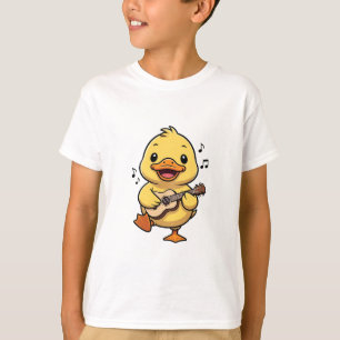 Cheerful Ukulele Playing Duck Kids T-Shirt
