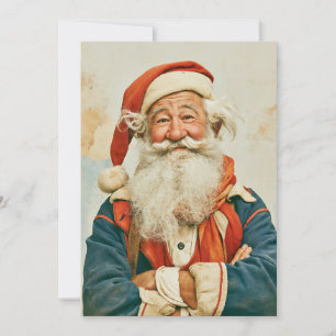 Cheerful Vintage Santa Claus Portrait Invitation