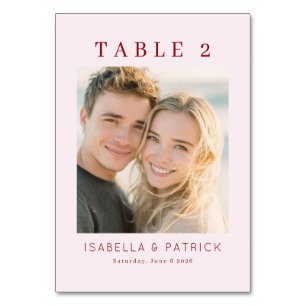 Cheerful Warm Minimalist Photo Table Number