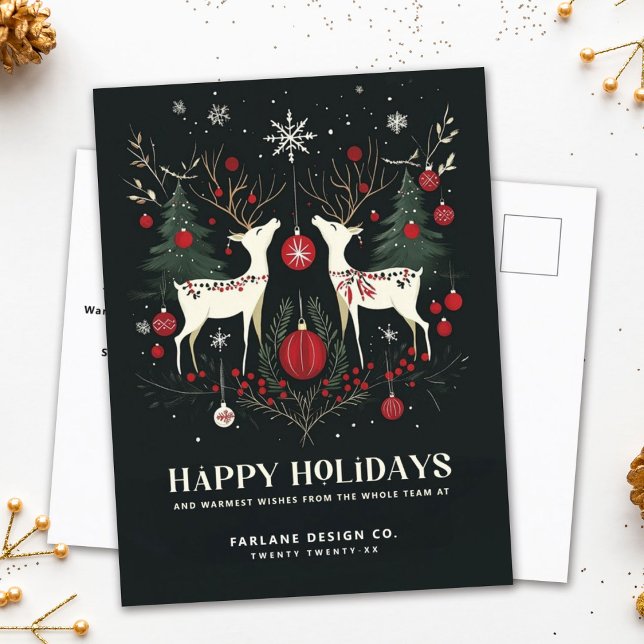 Cheerful Warm Scandinavian Christmas Business Holiday Postcard (Creator Uploaded)