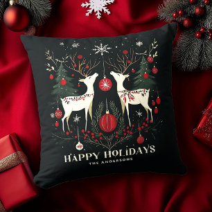 Cheerful Warm Scandinavian Christmas Tree Cushion