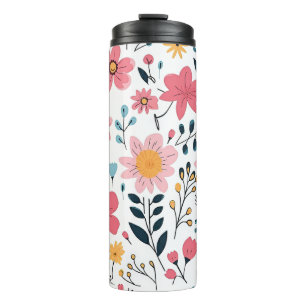 Cheerful Wildflower Meadow Floral Thermal Tumbler