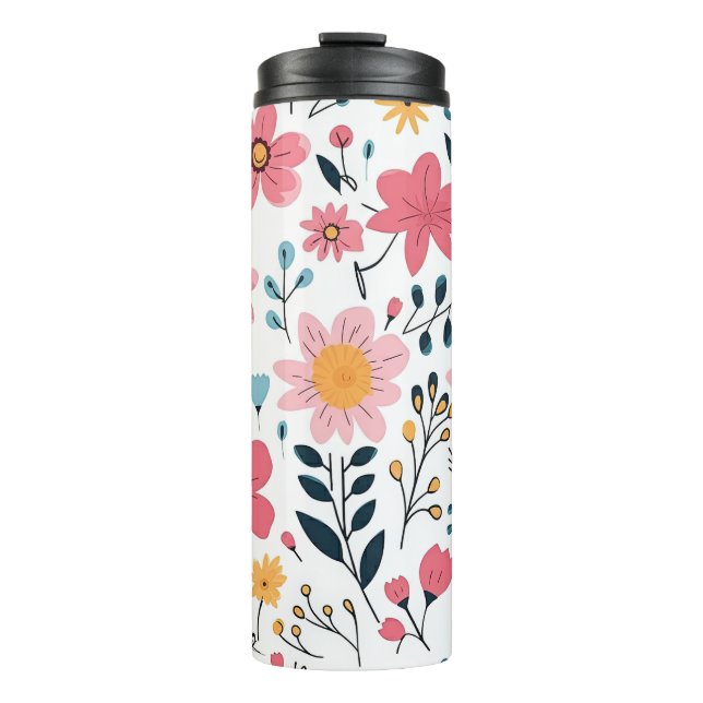 Cheerful Wildflower Meadow Floral Thermal Tumbler (Front)