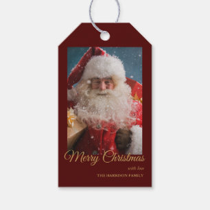 Cheerful Winter Santa Claus   Merry Christmas Gift Tags