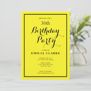 Cheerful Yellow Birthday Celebration Invite