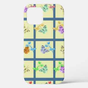 Cheerful Yellow Butterfly & Flowers iPhone 12 Pro Case