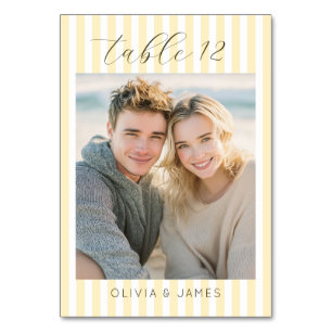 Cheerful Yellow Casual Photo Table Number