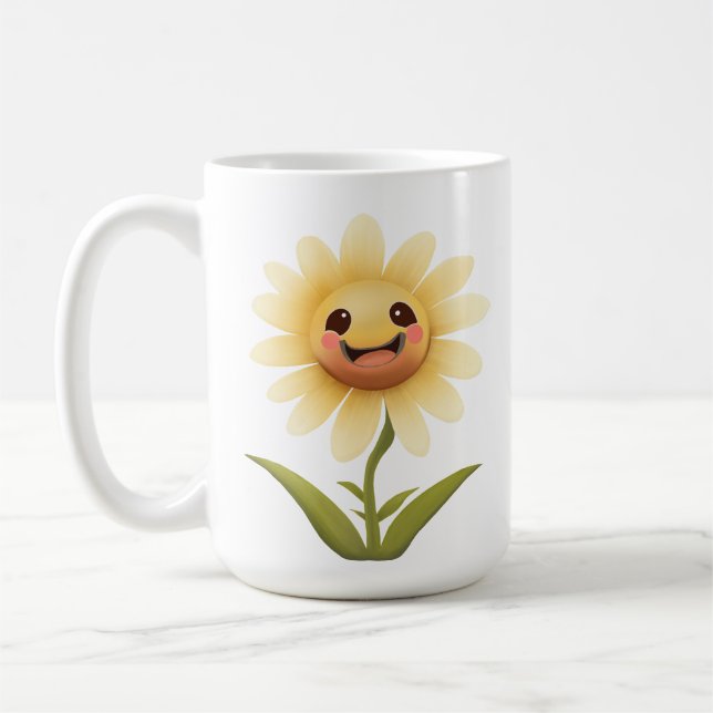 Cheerful Yellow Flower Mug (Left)