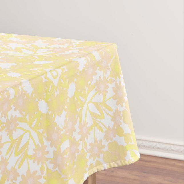 Cheerful Yellow Garden Floral Tablecloth (In Situ)