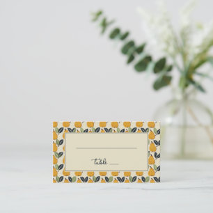 Cheerful Yellow Pear Illustration Place Card