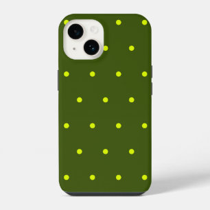 cheerful yellow polka dots iPhone 14 case