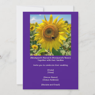 Cheerful Yellow Sunflower Cute Pollinator Invitation