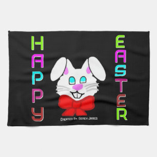 Cheerfully Happy Easter Bunny Kitchen Towel