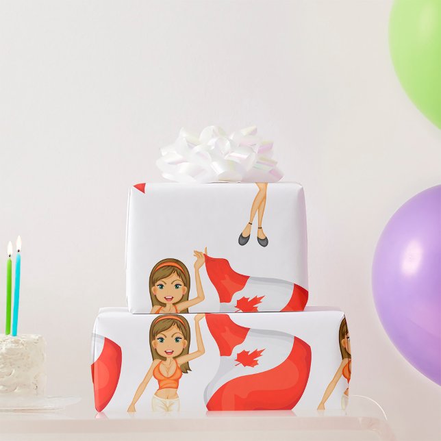 Cheering For Canada Wrapping Paper (Creator Uploaded)