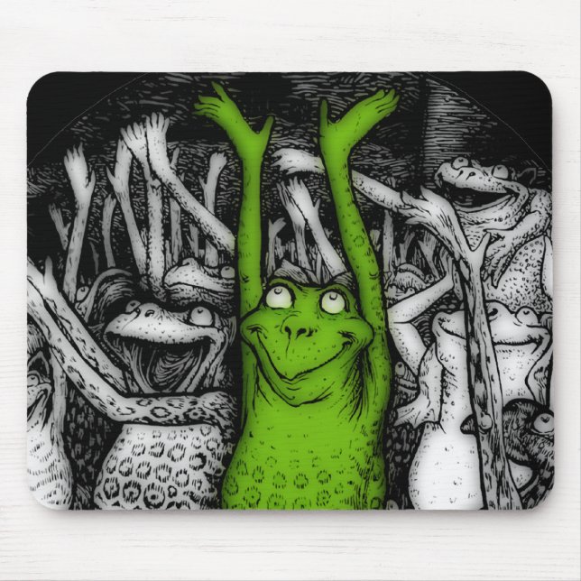 Cheering Frogs Mouse Mat (Front)