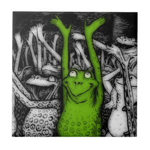 Cheering Frogs Tile
