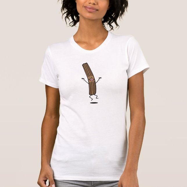Cheering Jumping Churro T-Shirt (Front)