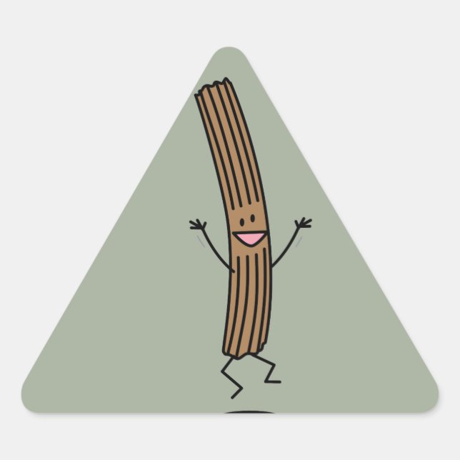 Cheering Jumping Churro Triangle Sticker (Front)
