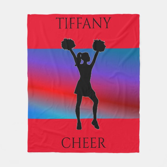 Cheering personalised fleece blanket. (Front)