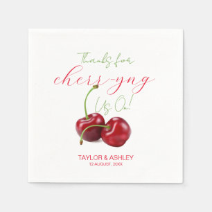 Cheering Us On Cherry Fruit  Napkin
