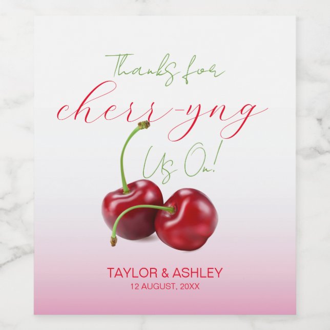 Cheering Us On Cherry Fruit  Wine Label (Single Label)