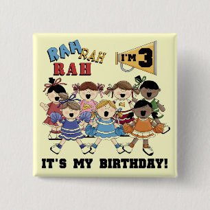 Cheerleader 3rd Birthday T-shirts and Gifts 15 Cm Square Badge