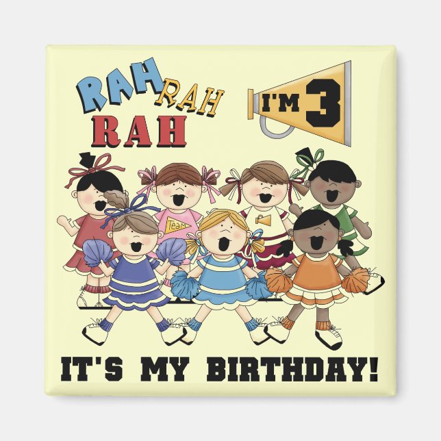 Cheerleader 3rd Birthday T-shirts and Gifts Magnet (Front)