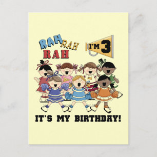 Cheerleader 3rd Birthday T-shirts and Gifts Postcard