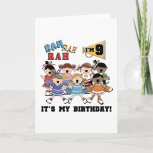 Cheerleader 9th Birthday Tshirts and Gifts Card