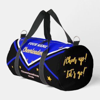 cheerleader bag, personalize blue, white & black  duffle bag