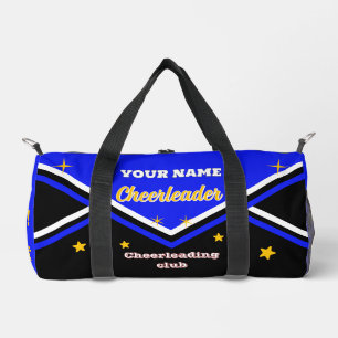 cheerleader bag, personalize blue, white & black  duffle bag