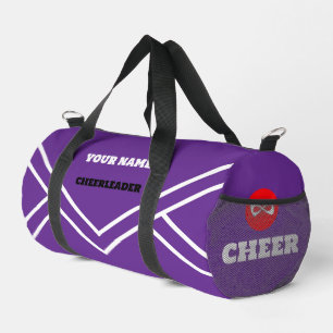 cheerleader bag, purple white, Cheers Duffle Bag