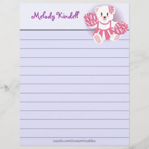 Cheerleader Bear Letterhead