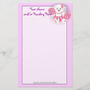 Cheerleader Bear Stationery
