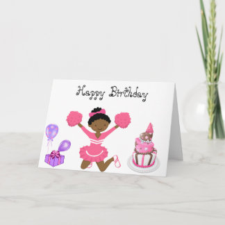 Cheerleader Birthday card AA