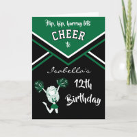 Cheerleader Birthday - DIY Name & Age - Dark Green
