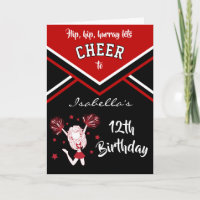 Cheerleader Birthday - DIY Name and Age - Dark Red