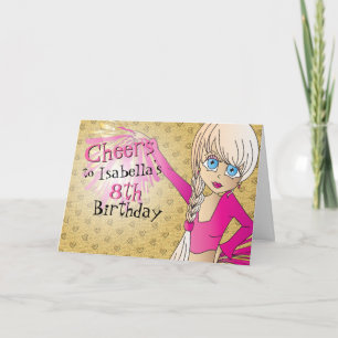 Cheerleader Birthday Girl - Pink Card