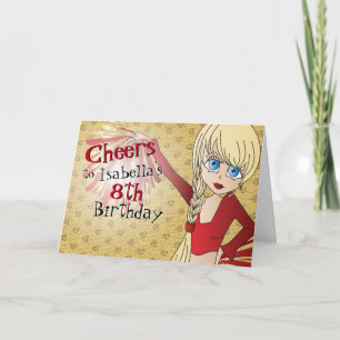 Cheerleader Birthday Girl - Red Card