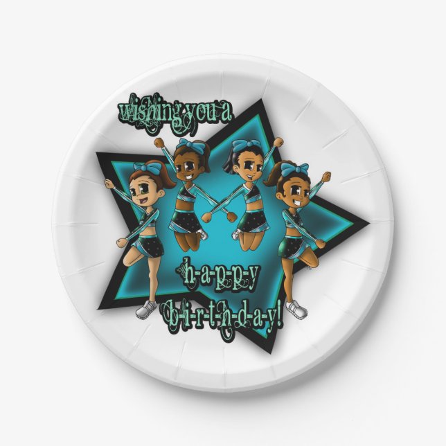 Cheerleader Birthday Paper Plate (Front)