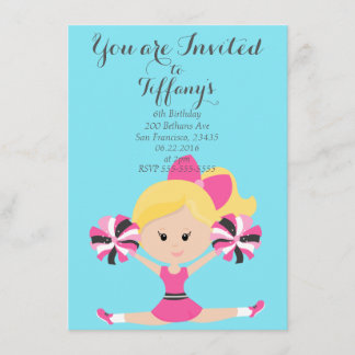 Cheerleader Birthday Party Invitation