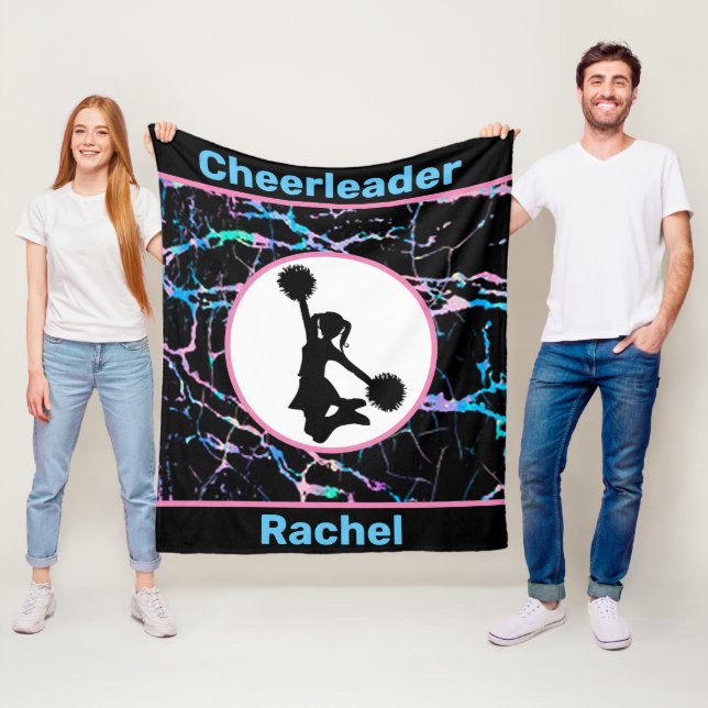 Cheerleader Black Abstract Fleece Blanket (In Situ)
