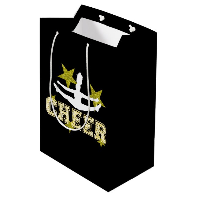 Cheerleader black and gold Gift Bag (Back Angled)